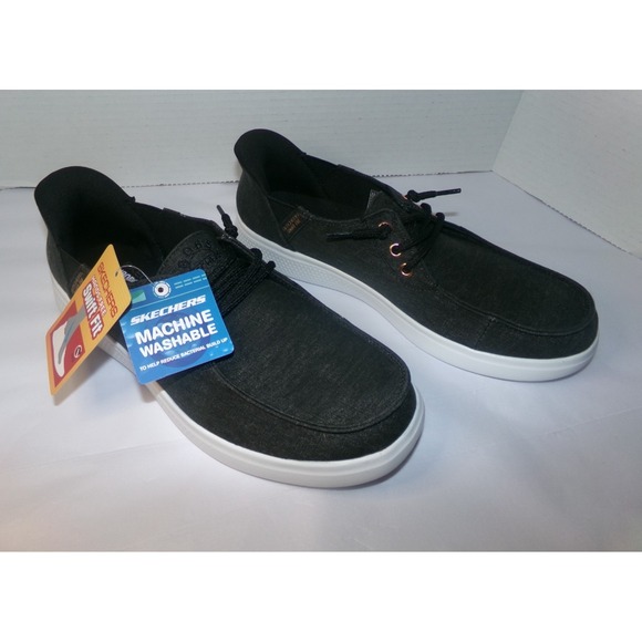 Skechers Bobs  Women Shoes 9.0 Slip ins Swift Fit‎ Hands Free Black Heather - Picture 2 of 7